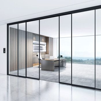Modern commercial glass sliding partition